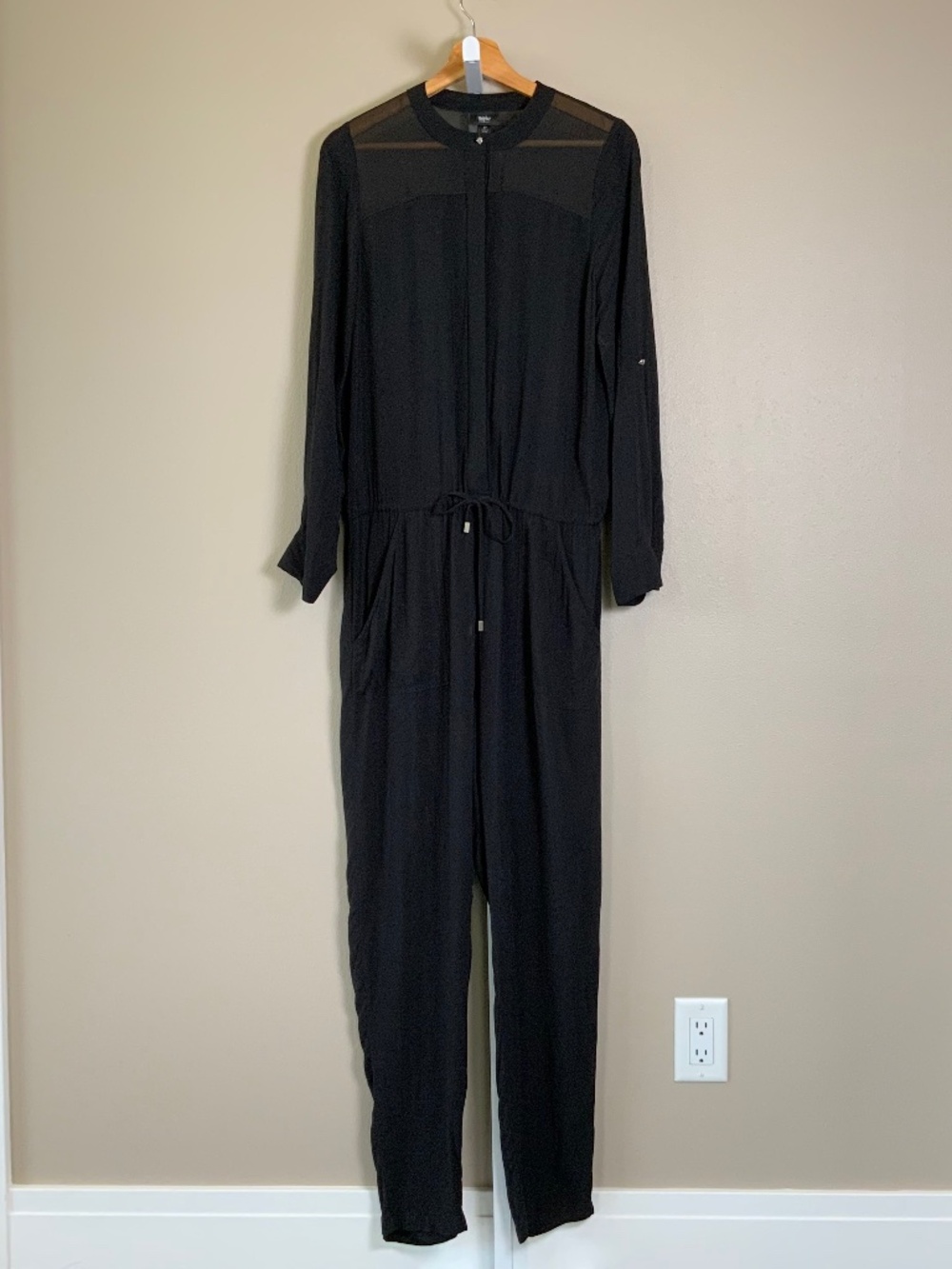Mossimo Long Sleeve Roll Tab Tie Waist Jumpsuit